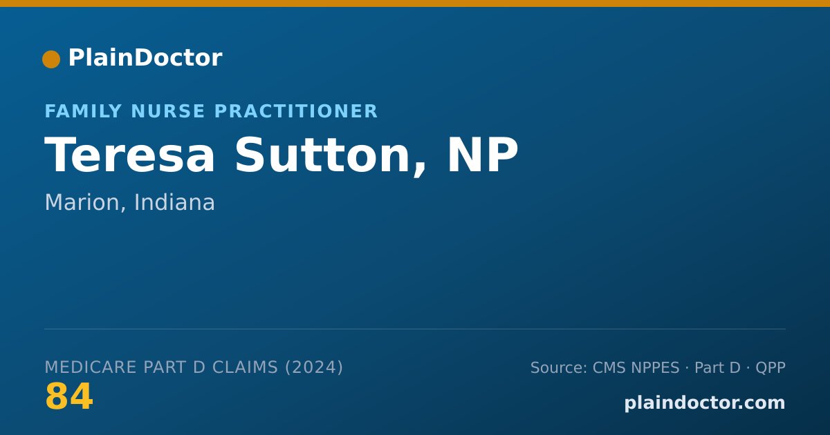 Shareable card for Teresa Sutton, NP - Family Nurse Practitioner, Marion, IN