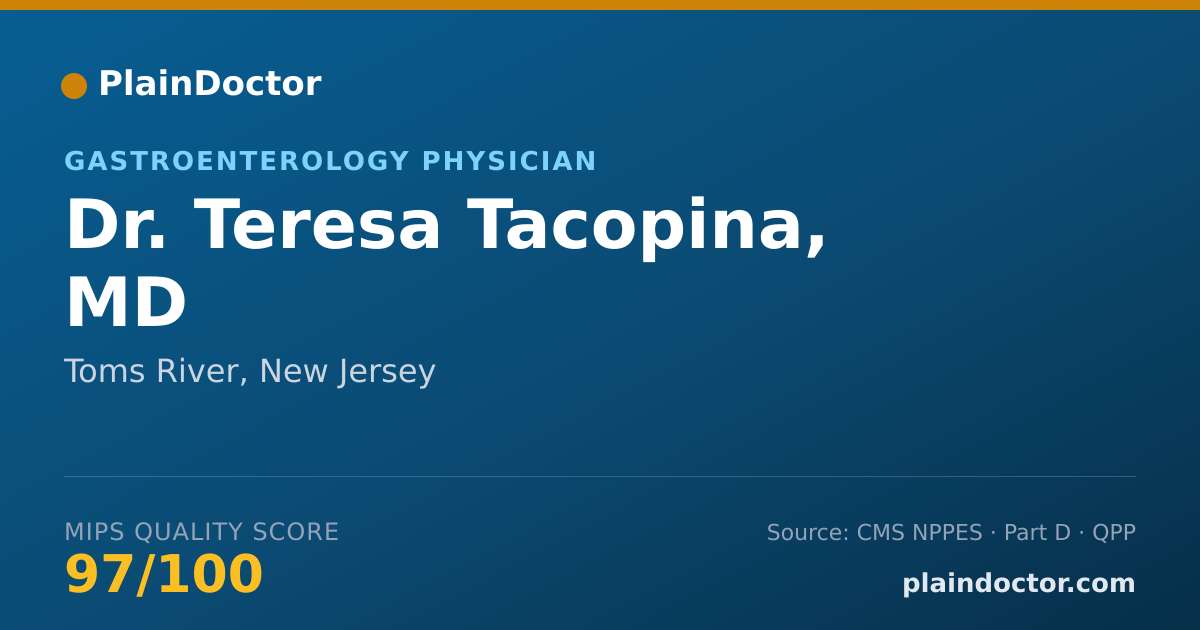 Shareable card for Teresa Tacopina, MD - Gastroenterology Physician, Toms River, NJ