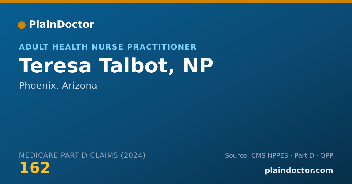Shareable card for Teresa Talbot, NP - Adult Health Nurse Practitioner, Phoenix, AZ