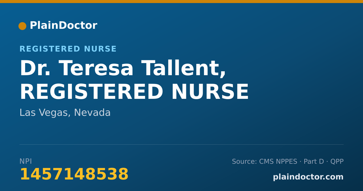 Shareable card for Teresa Tallent, REGISTERED NURSE - Registered Nurse, Las Vegas, NV
