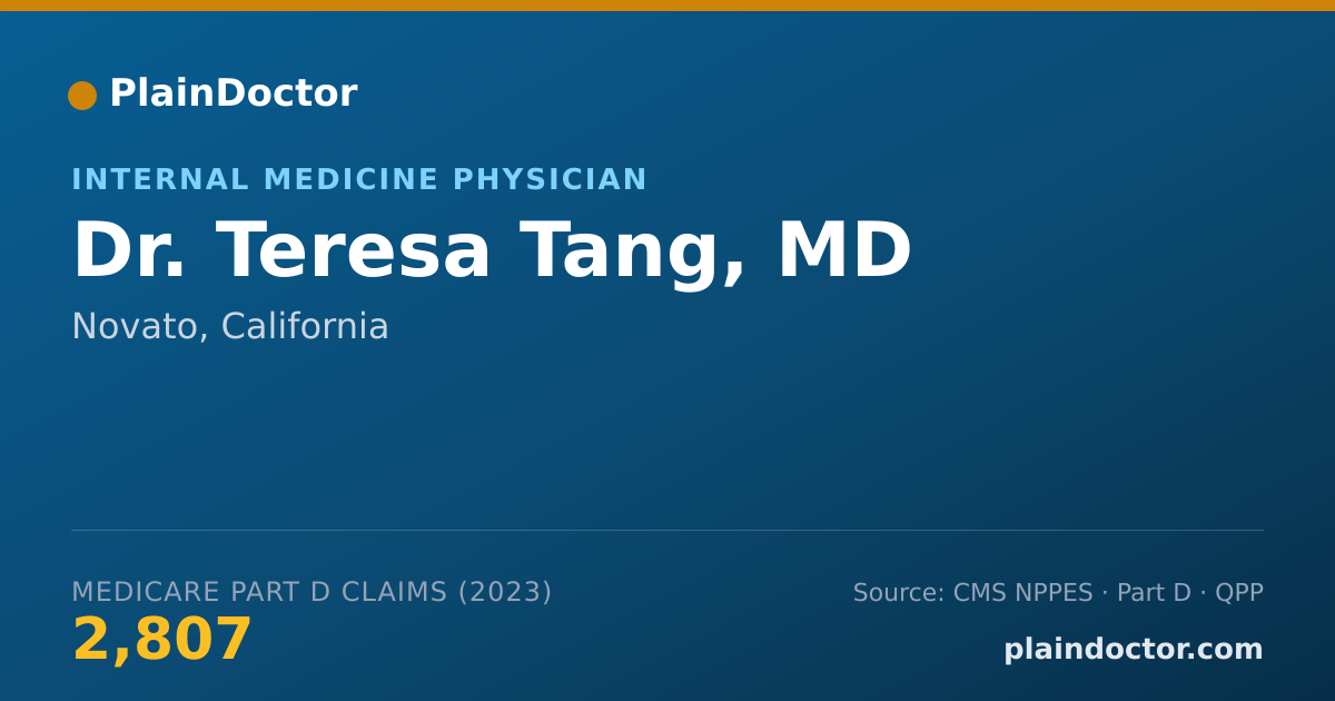 Shareable card for Teresa Tang, MD - Internal Medicine Physician, Novato, CA