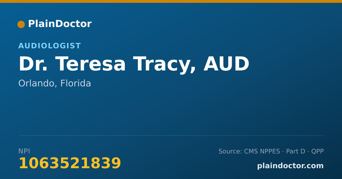 Shareable card for Teresa Tracy, AUD - Audiologist, Orlando, FL