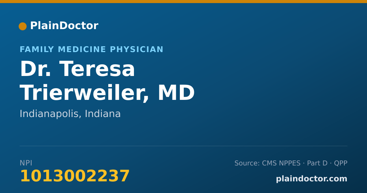 Shareable card for Teresa Trierweiler, MD - Family Medicine Physician, Indianapolis, IN