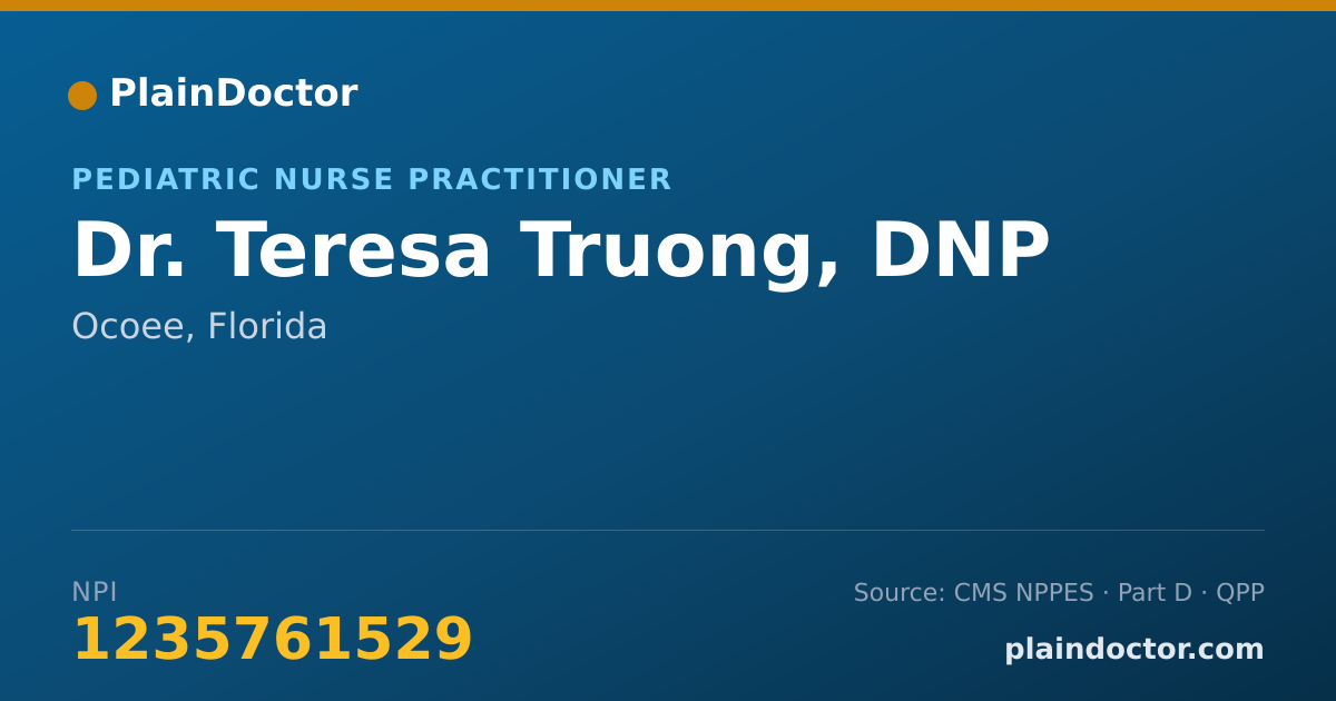 Shareable card for Teresa Truong, DNP - Pediatric Nurse Practitioner, Ocoee, FL