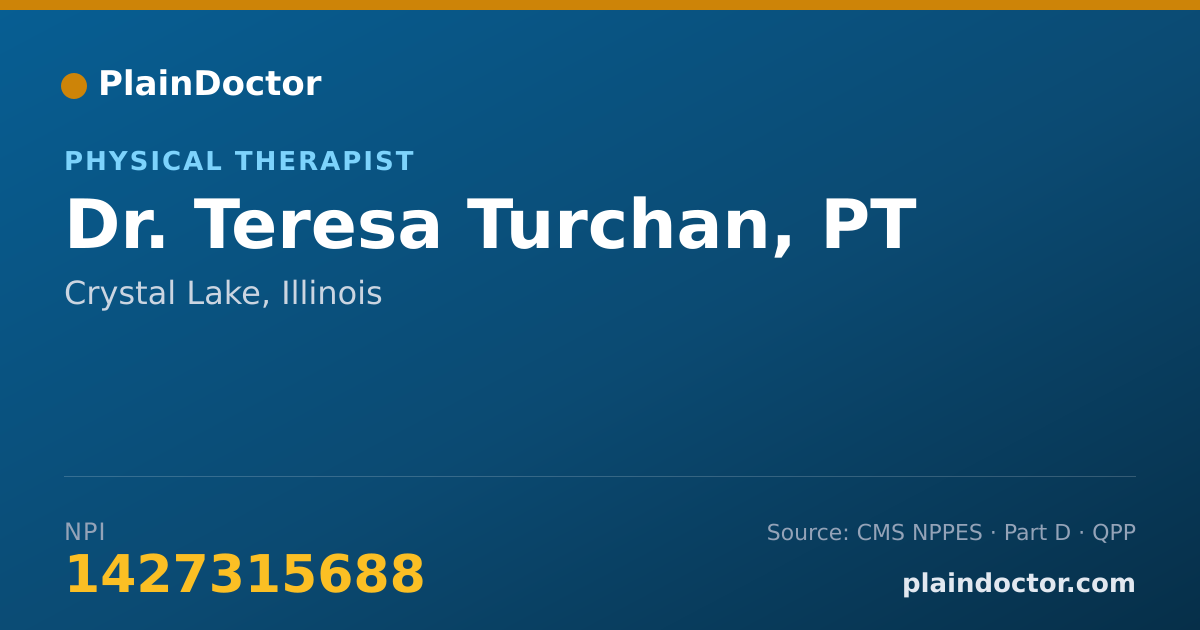 Shareable card for Teresa Turchan, PT - Physical Therapist, Crystal Lake, IL