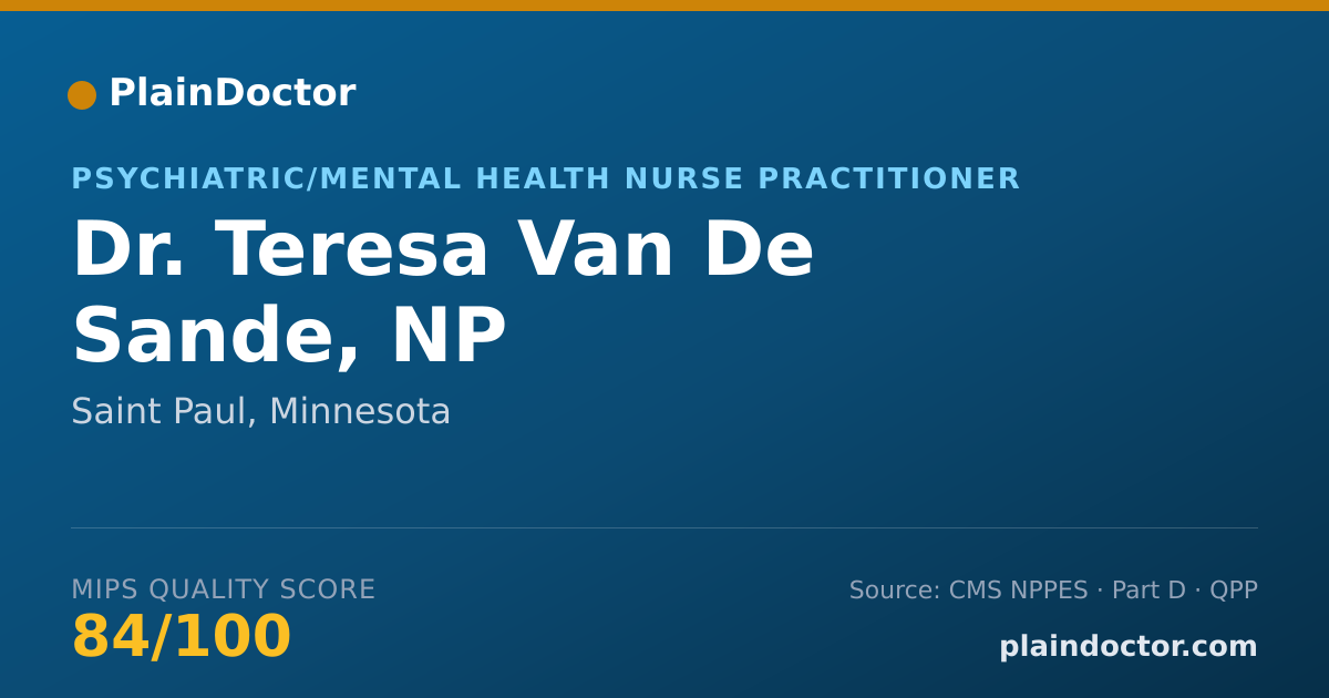 Shareable card for Teresa Van De Sande, NP - Psychiatric/Mental Health Nurse Practitioner, Saint Paul, MN