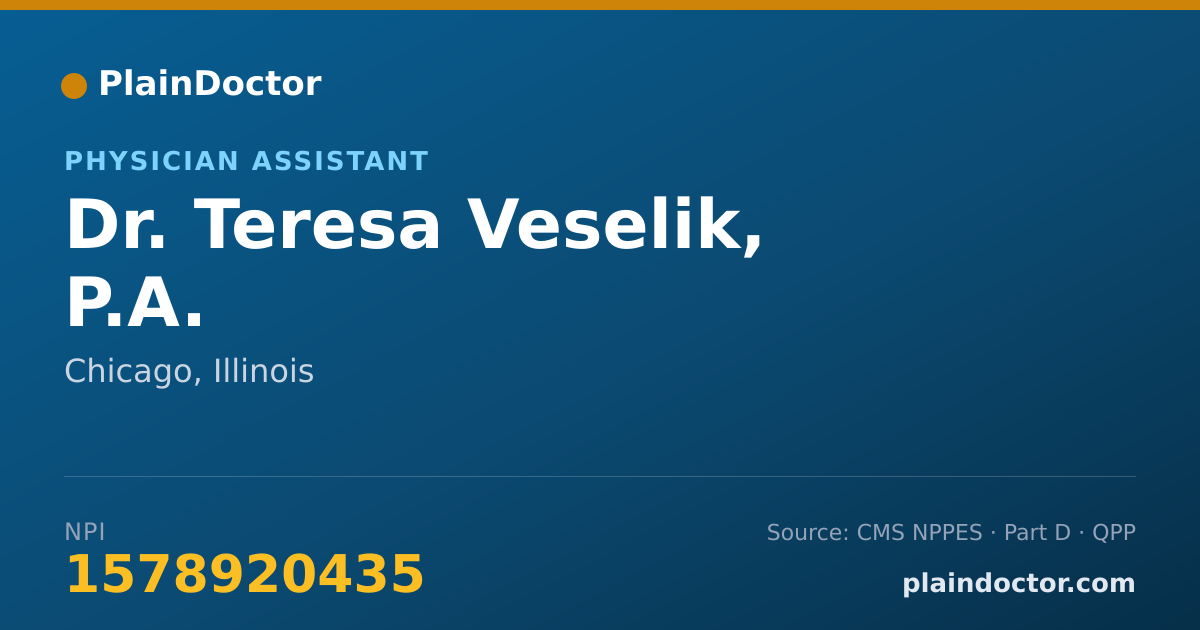 Shareable card for Teresa Veselik, P.A. - Physician Assistant, Chicago, IL