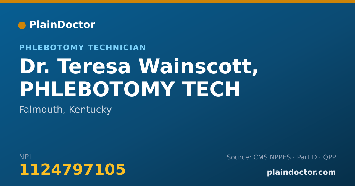 Shareable card for Teresa Wainscott, PHLEBOTOMY TECH - Phlebotomy Technician, Falmouth, KY