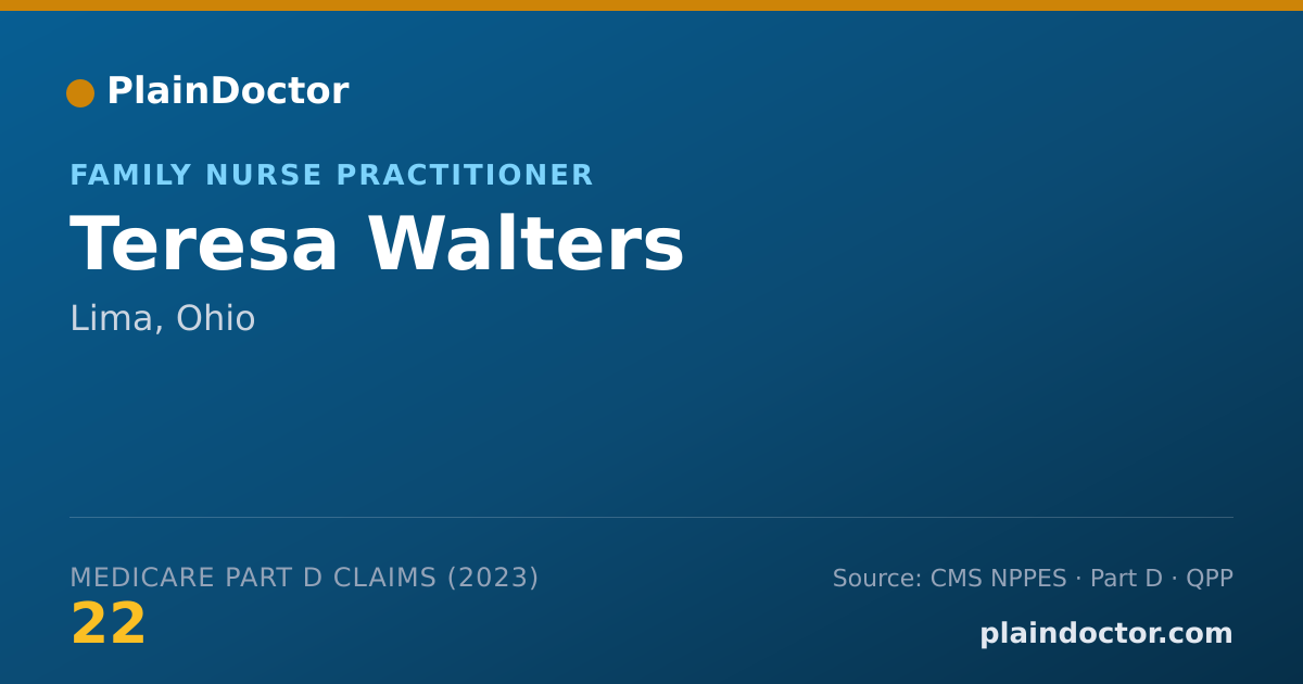 Shareable card for Teresa Walters - Family Nurse Practitioner, Lima, OH