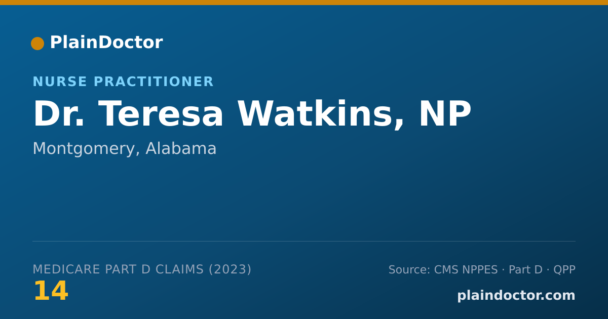 Shareable card for Teresa Watkins, NP - Nurse Practitioner, Montgomery, AL