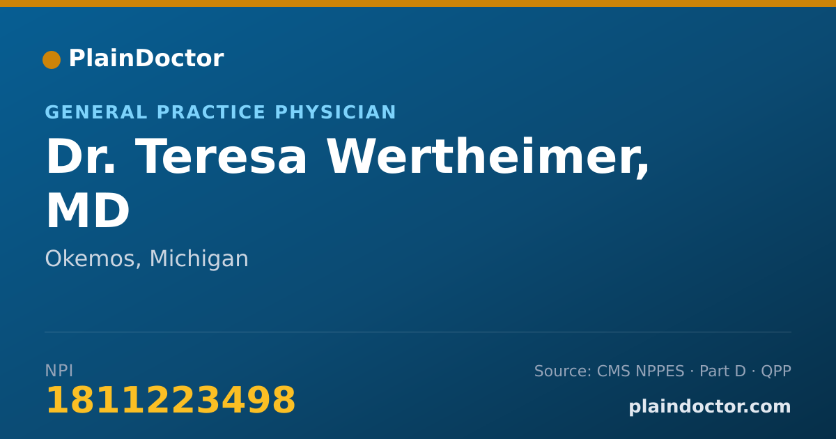 Shareable card for Teresa Wertheimer, MD - General Practice Physician, Okemos, MI