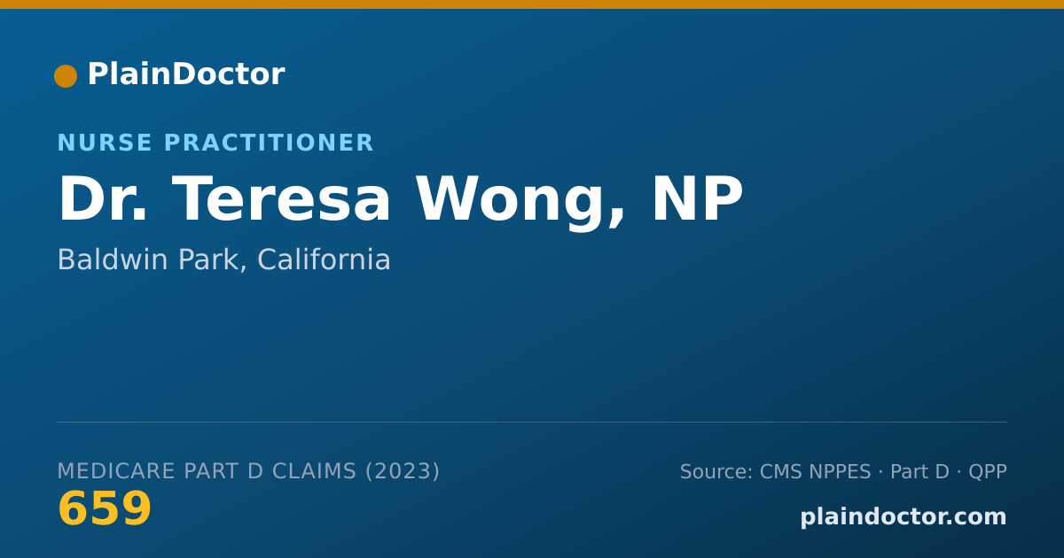Shareable card for Teresa Wong, NP - Nurse Practitioner, Baldwin Park, CA