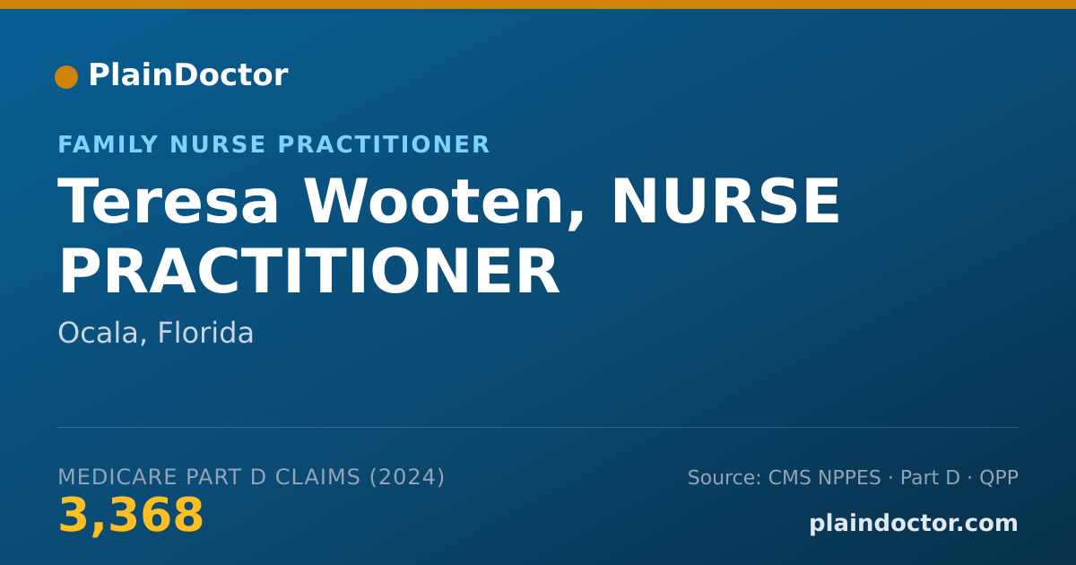 Shareable card for Teresa Wooten, NURSE PRACTITIONER - Family Nurse Practitioner, Ocala, FL