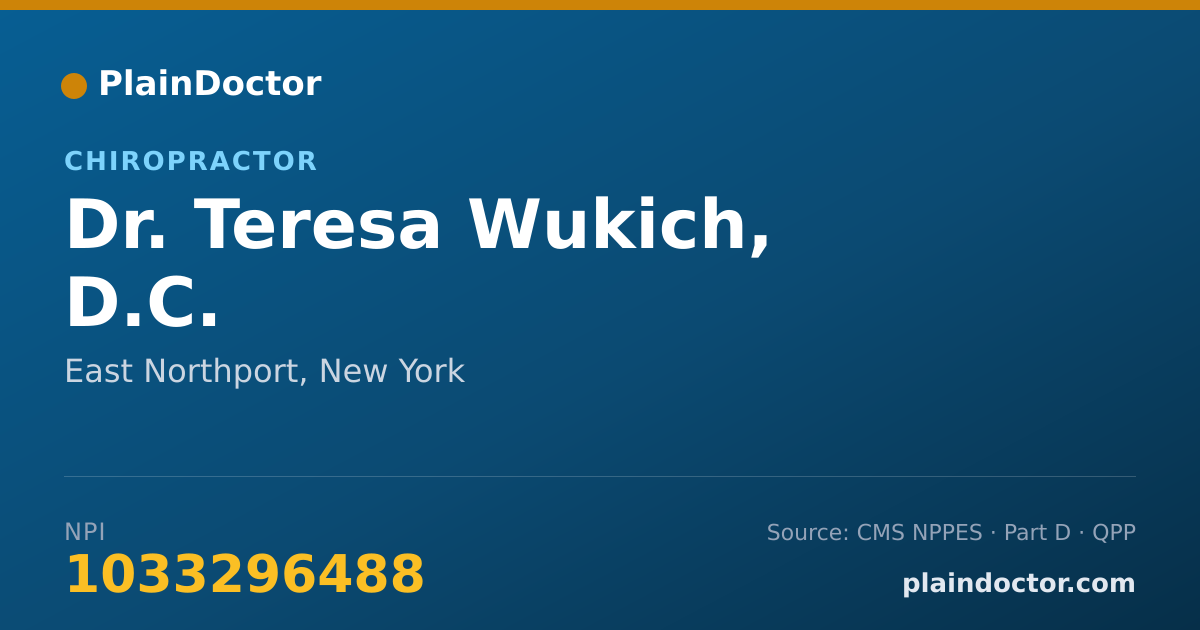 Shareable card for Teresa Wukich, D.C. - Chiropractor, East Northport, NY