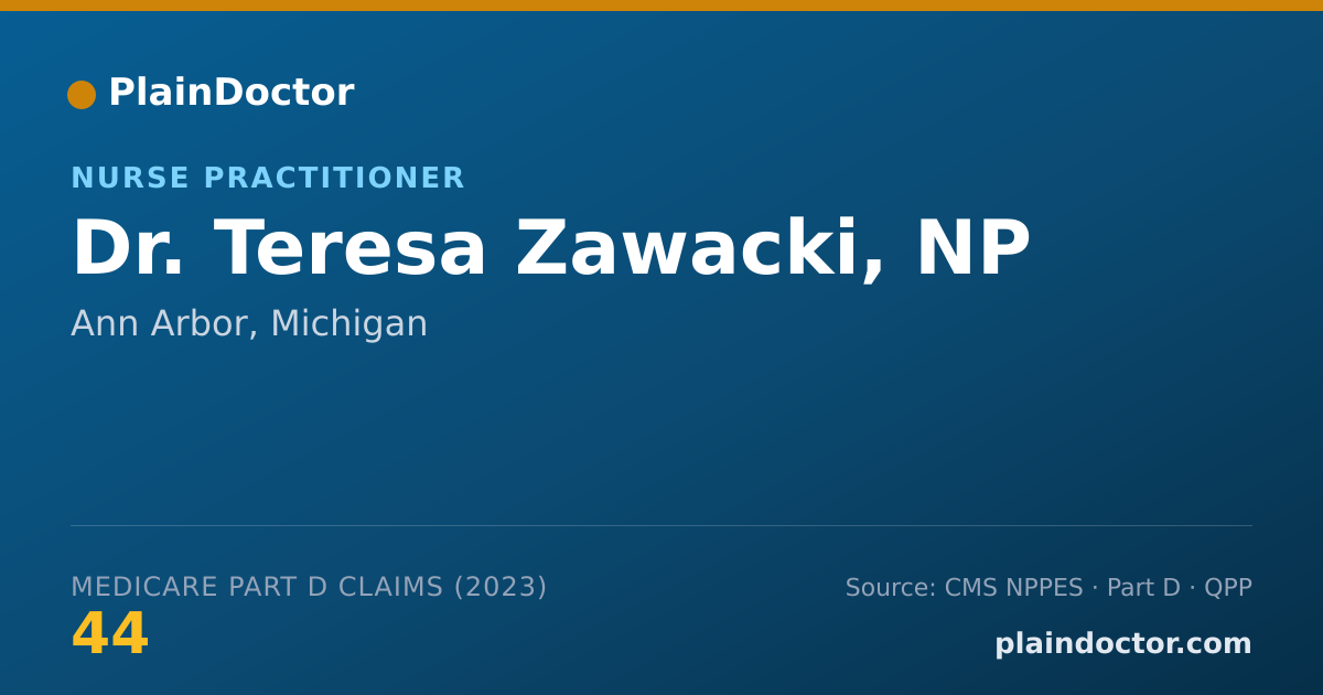 Shareable card for Teresa Zawacki, NP - Nurse Practitioner, Ann Arbor, MI