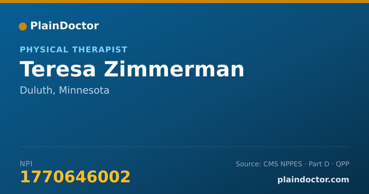 Shareable card for Teresa Zimmerman - Physical Therapist, Duluth, MN