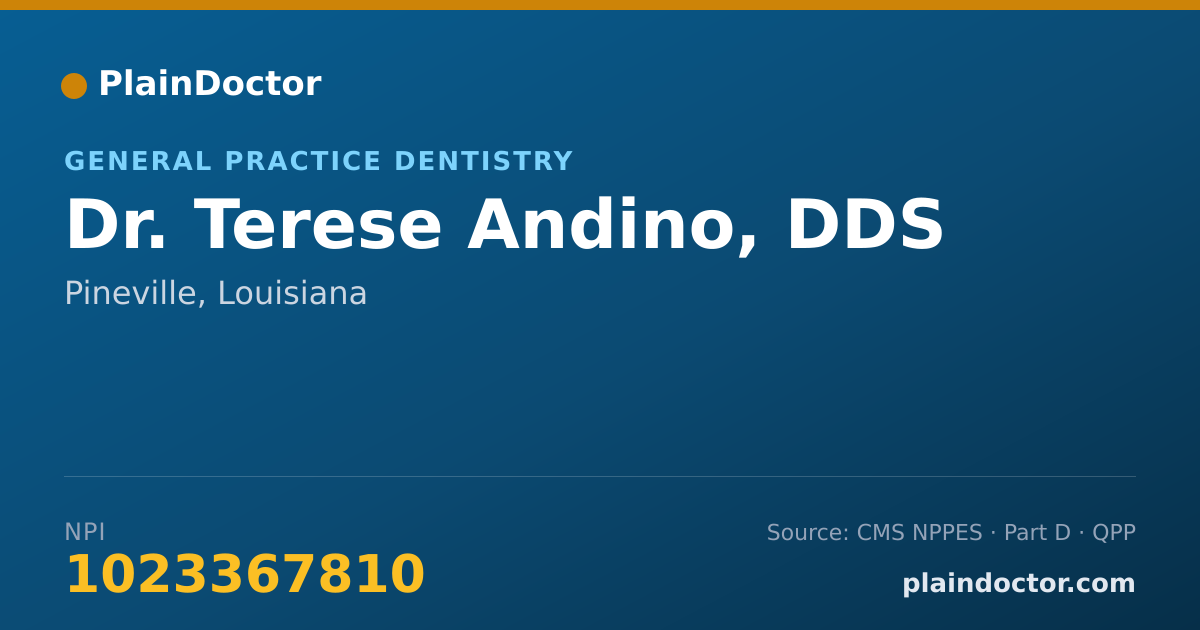 Shareable card for Terese Andino, DDS - General Practice Dentistry, Pineville, LA