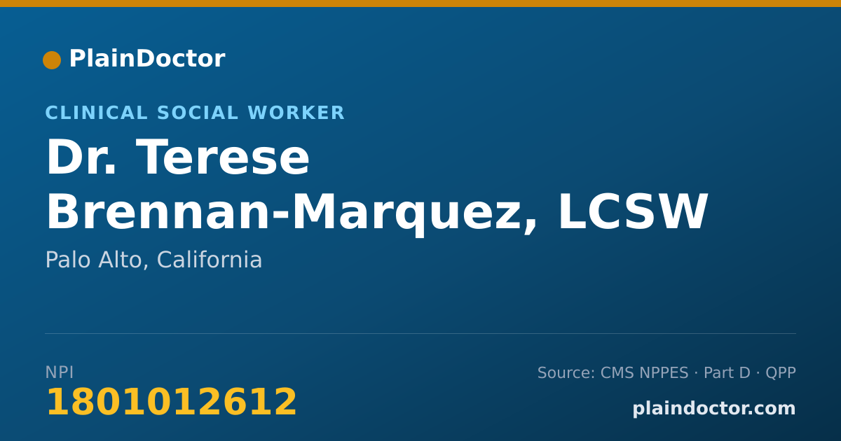 Shareable card for Terese Brennan-Marquez, LCSW - Clinical Social Worker, Palo Alto, CA