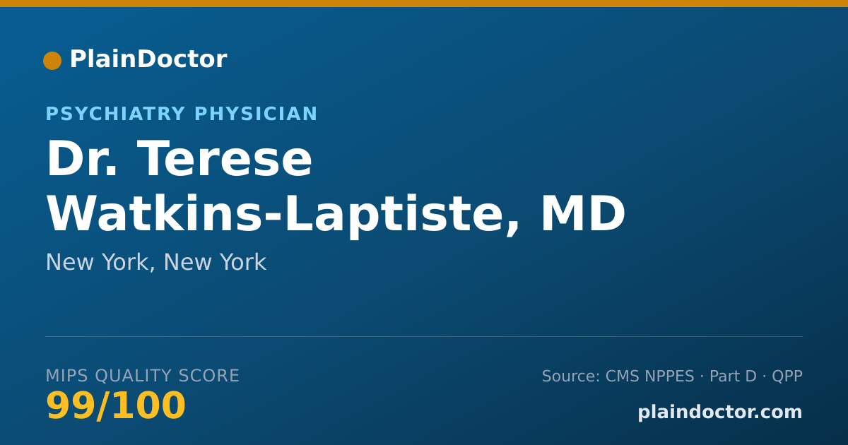Shareable card for Terese Watkins-Laptiste, MD - Psychiatry Physician, New York, NY
