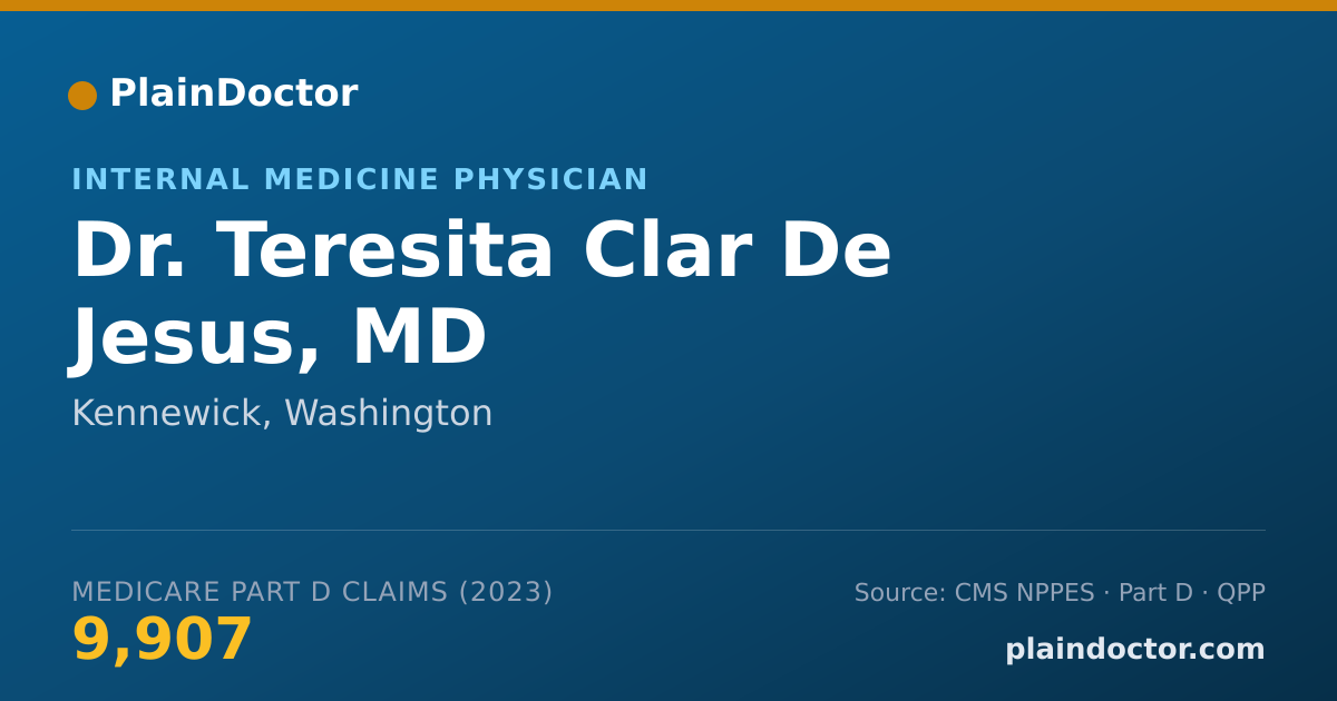Shareable card for Teresita Clar De Jesus, MD - Internal Medicine Physician, Kennewick, WA