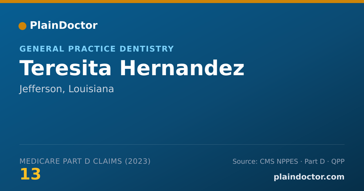 Shareable card for Teresita Hernandez - General Practice Dentistry, Jefferson, LA