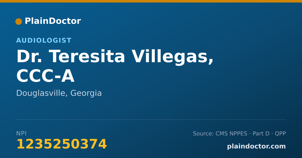Shareable card for Teresita Villegas, CCC-A - Audiologist, Douglasville, GA