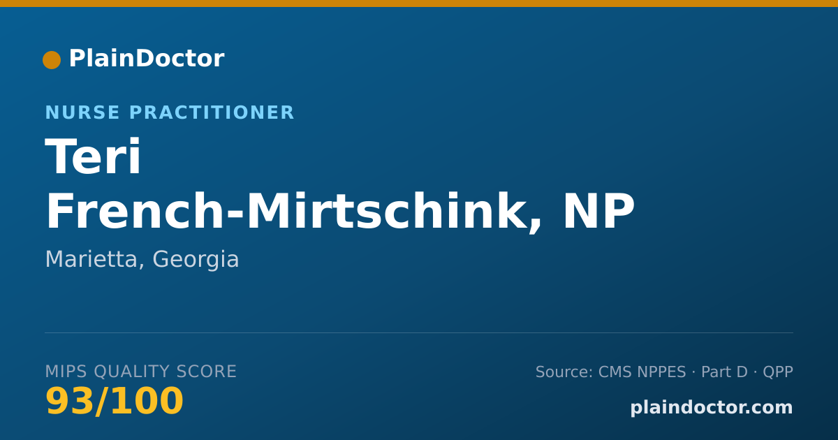 Shareable card for Teri French-Mirtschink, NP - Nurse Practitioner, Marietta, GA