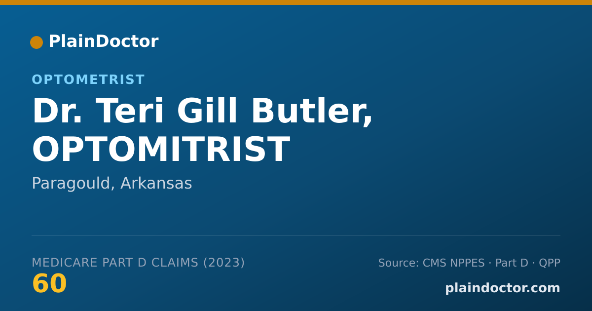 Shareable card for Teri Gill Butler, OPTOMITRIST - Optometrist, Paragould, AR