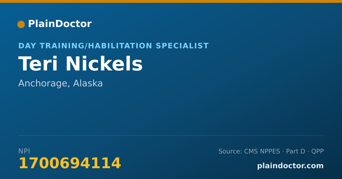 Shareable card for Teri Nickels - Day Training/Habilitation Specialist, Anchorage, AK