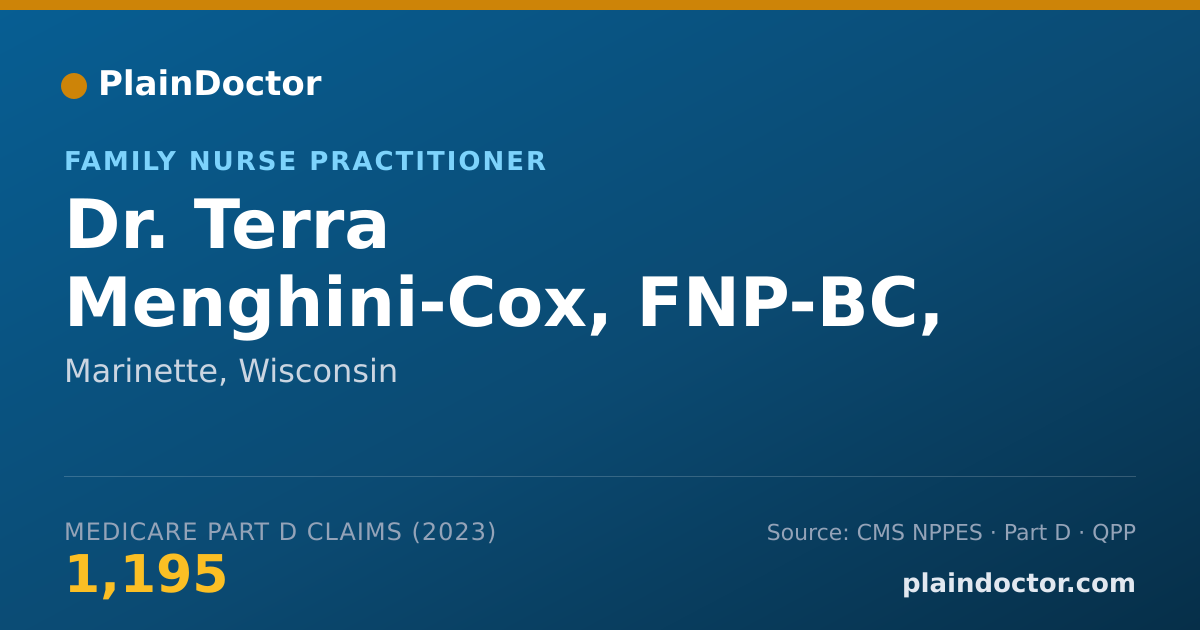 Shareable card for Terra Menghini-Cox, FNP-BC, NP-C - Family Nurse Practitioner, Marinette, WI