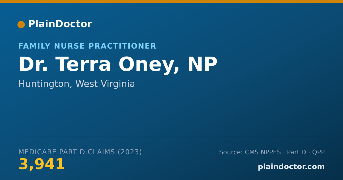 Shareable card for Terra Oney, NP - Family Nurse Practitioner, Huntington, WV