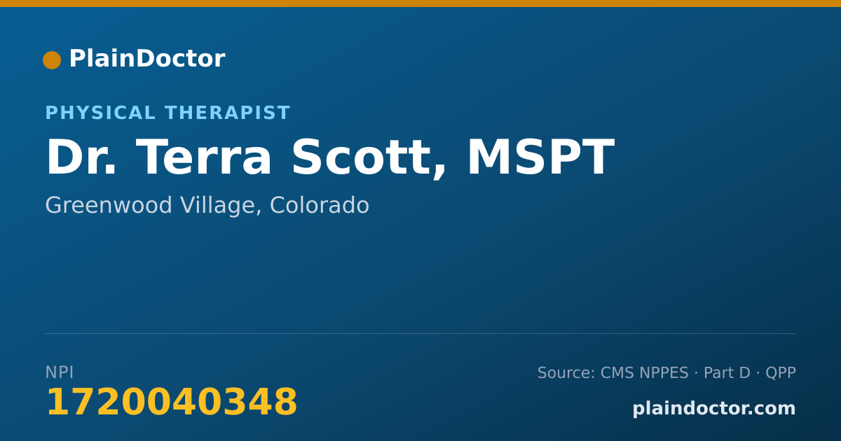 Shareable card for Terra Scott, MSPT - Physical Therapist, Greenwood Village, CO