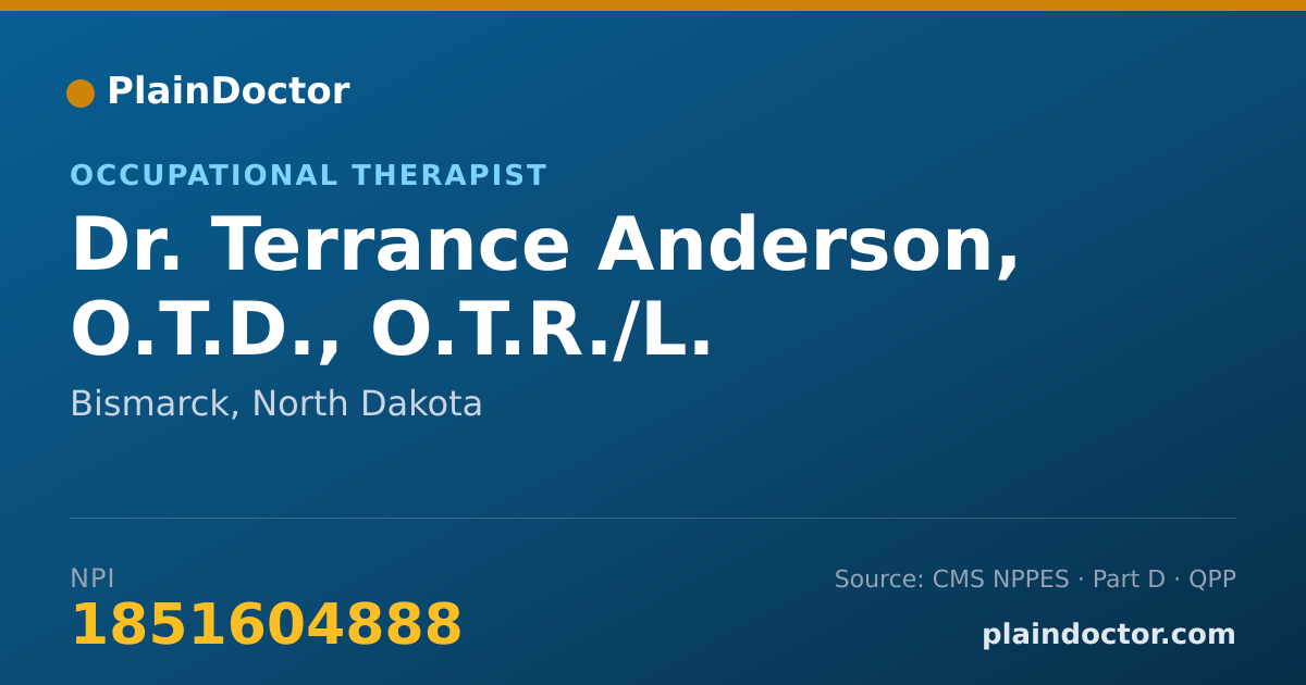 Shareable card for Terrance Anderson, O.T.D., O.T.R./L. - Occupational Therapist, Bismarck, ND