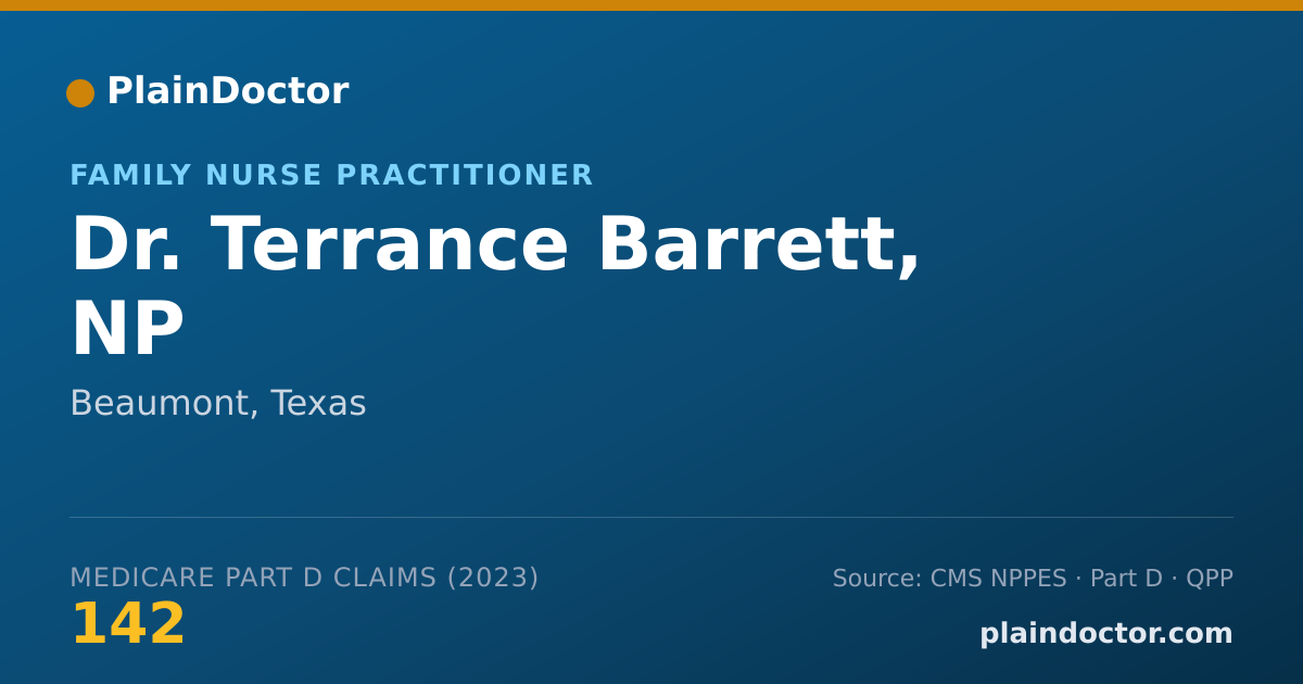Shareable card for Terrance Barrett, NP - Family Nurse Practitioner, Beaumont, TX