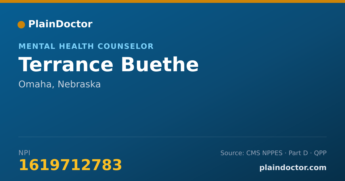 Shareable card for Terrance Buethe - Mental Health Counselor, Omaha, NE
