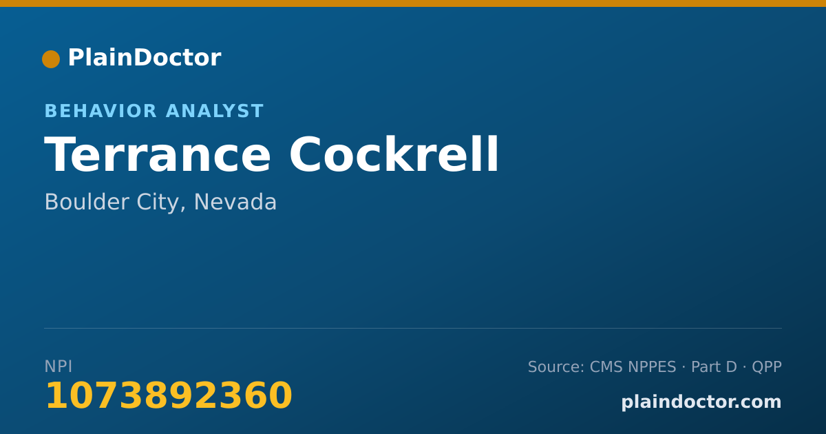 Shareable card for Terrance Cockrell - Behavior Analyst, Boulder City, NV