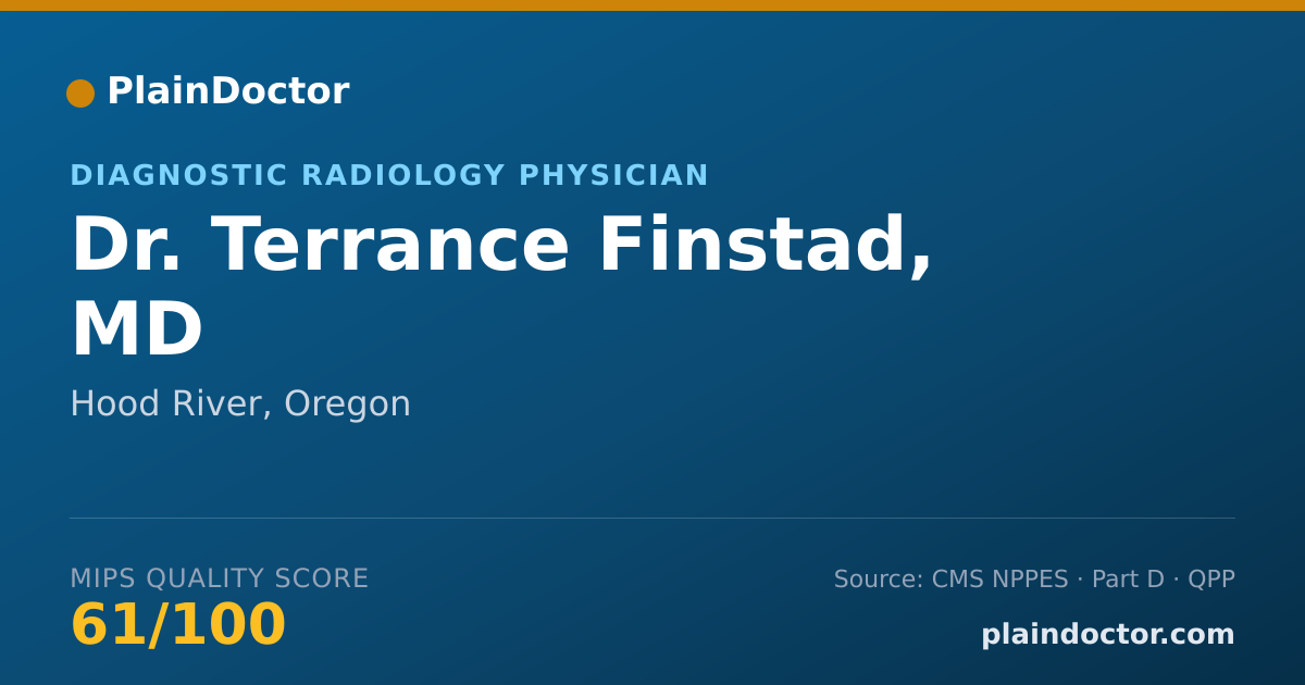 Shareable card for Terrance Finstad, MD - Diagnostic Radiology Physician, Hood River, OR