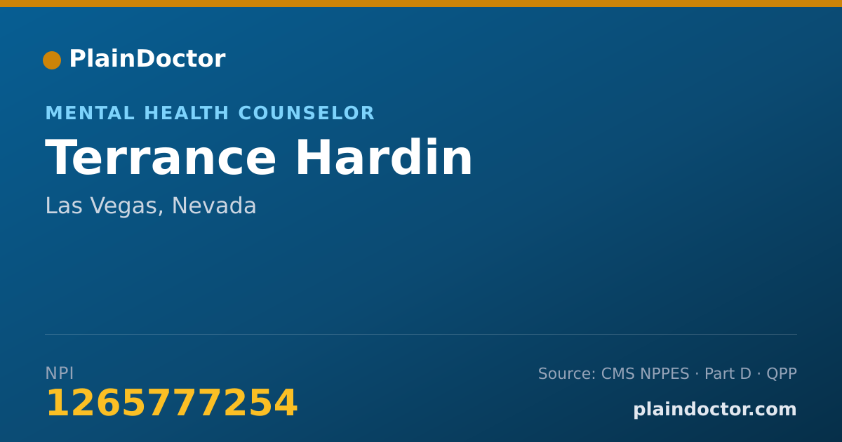 Shareable card for Terrance Hardin - Mental Health Counselor, Las Vegas, NV