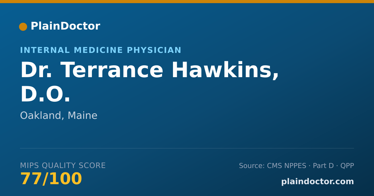 Shareable card for Terrance Hawkins, D.O. - Internal Medicine Physician, Oakland, ME