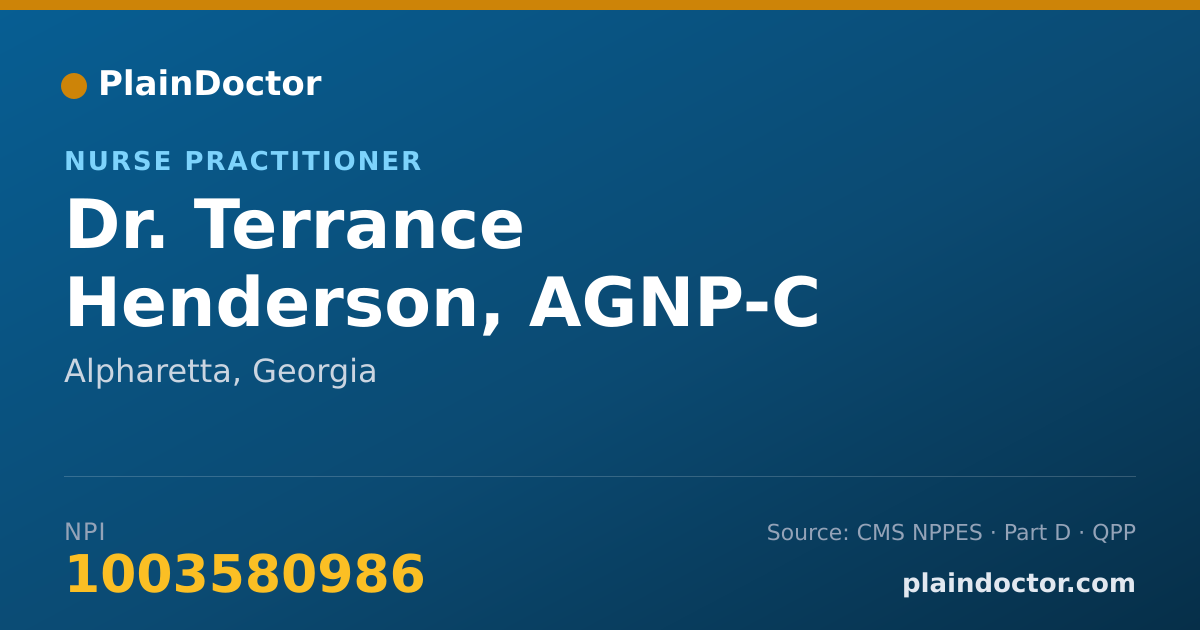 Shareable card for Terrance Henderson, AGNP-C - Nurse Practitioner, Alpharetta, GA