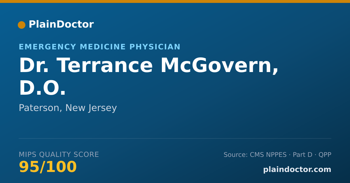Shareable card for Terrance McGovern, D.O. - Emergency Medicine Physician, Paterson, NJ