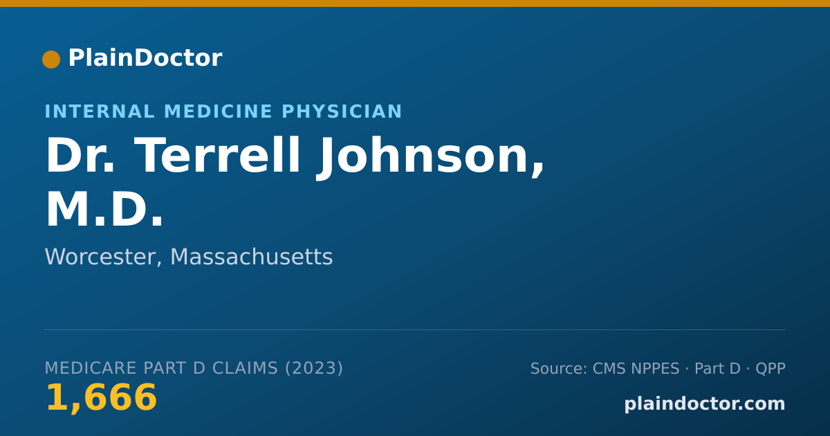 Shareable card for Terrell Johnson, M.D. - Internal Medicine Physician, Worcester, MA