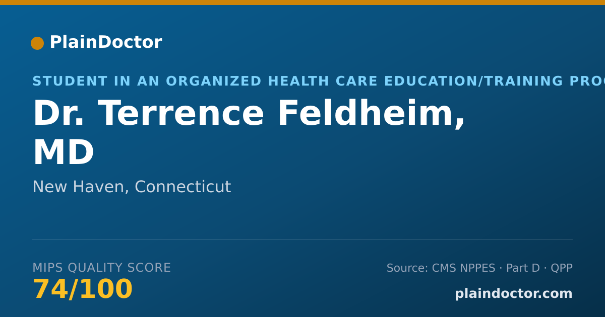 Shareable card for Terrence Feldheim, MD - Student in an Organized Health Care Education/Training Program, New Haven, CT