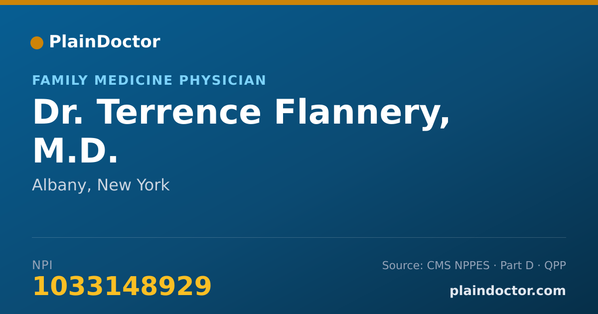 Shareable card for Terrence Flannery, M.D. - Family Medicine Physician, Albany, NY