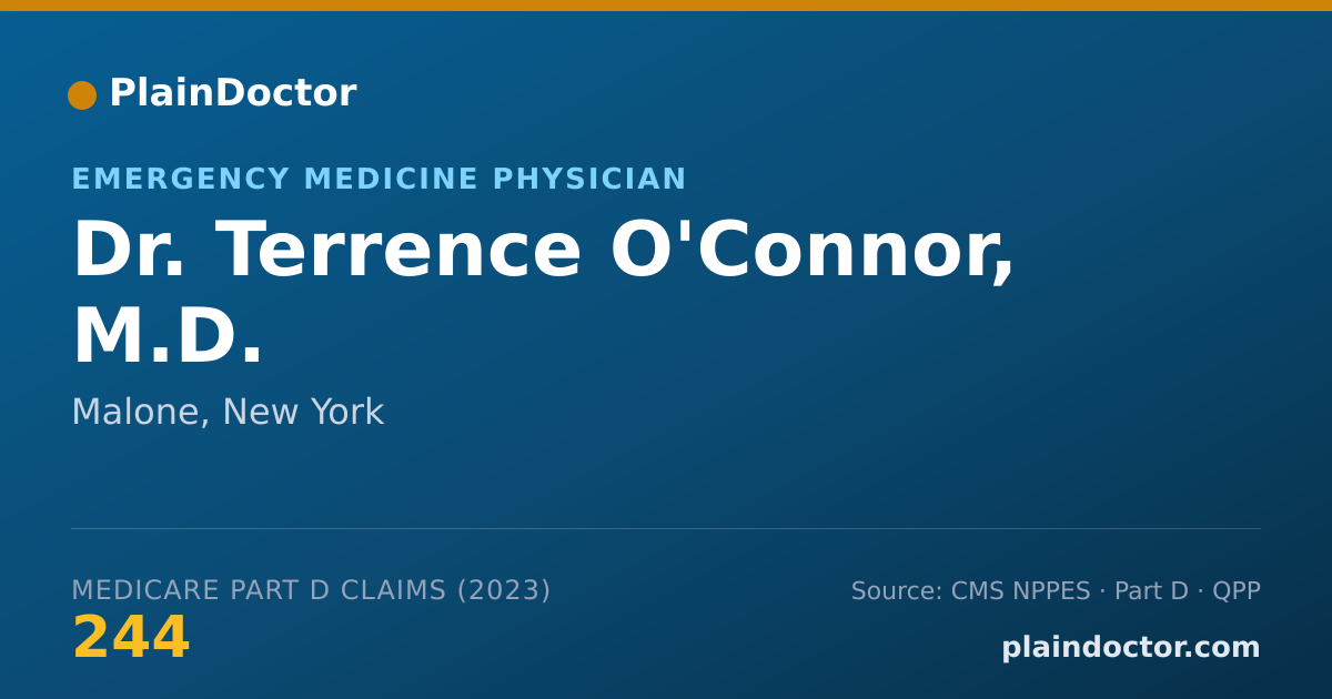 Shareable card for Terrence O'Connor, M.D. - Emergency Medicine Physician, Malone, NY