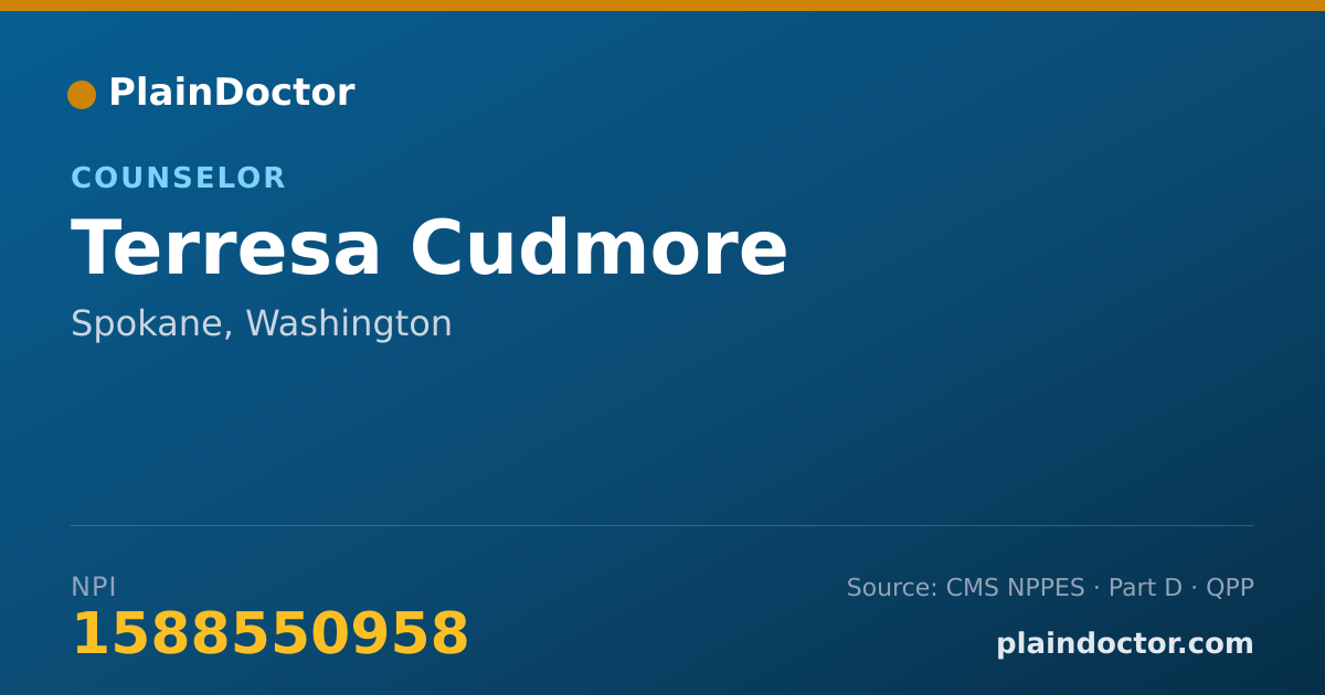 Shareable card for Terresa Cudmore - Counselor, Spokane, WA