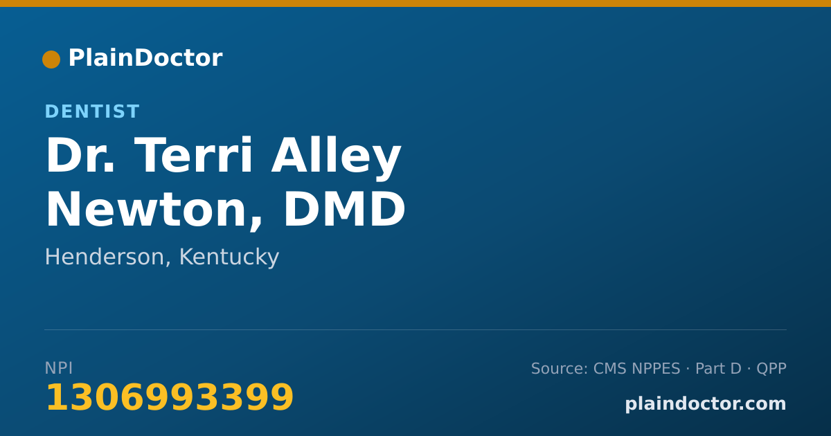 Shareable card for Terri Alley Newton, DMD - Dentist, Henderson, KY