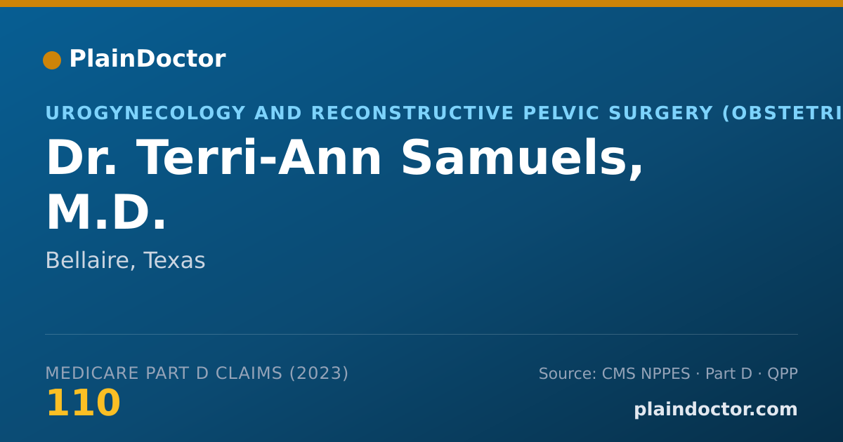 Shareable card for Terri-Ann Samuels, M.D. - Urogynecology and Reconstructive Pelvic Surgery (Obstetrics & Gynecology) Physician, Bellaire, TX