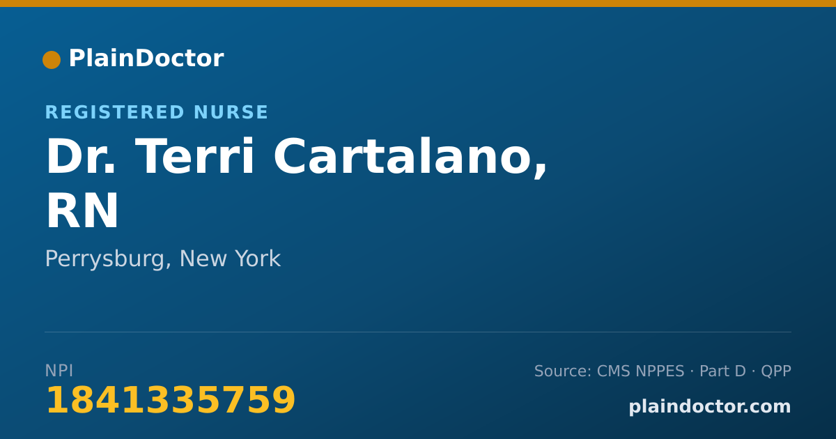 Shareable card for Terri Cartalano, RN - Registered Nurse, Perrysburg, NY
