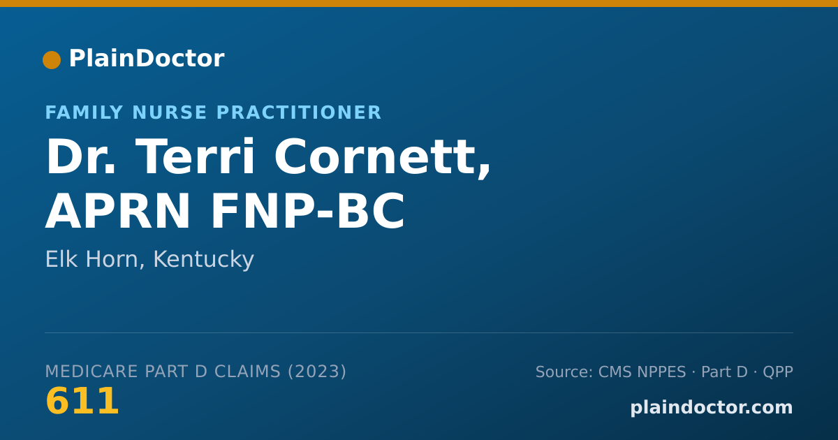 Shareable card for Terri Cornett, APRN FNP-BC - Family Nurse Practitioner, Elk Horn, KY